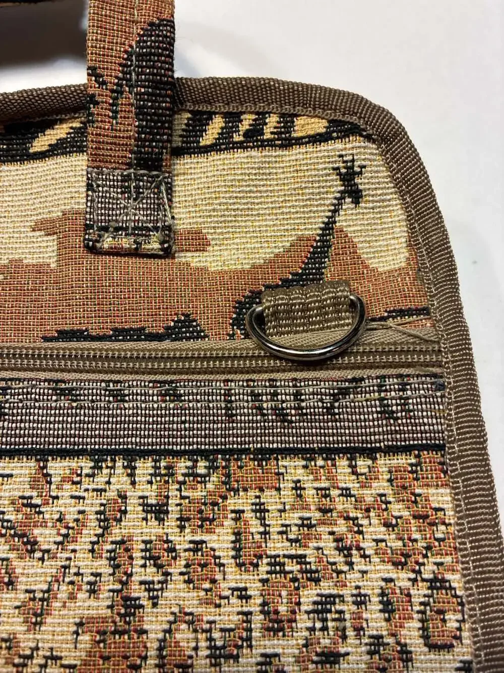 Jade Vintage Safari Animal Print Tapestry Travel Tote Bag